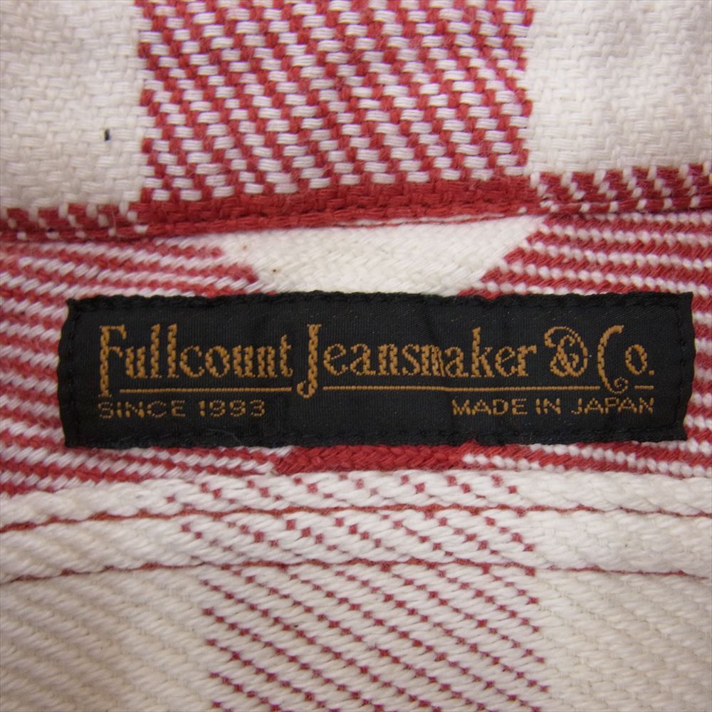 FULLCOUNT フルカウント オリジナル チェック フランネル 長袖 シャツ レッド系 36【中古】