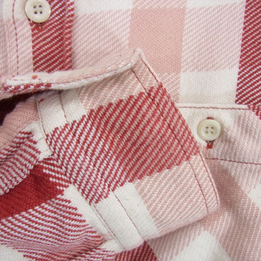 FULLCOUNT フルカウント オリジナル チェック フランネル 長袖 シャツ レッド系 36【中古】