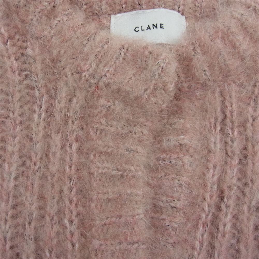 クラネ 21AW 11106-1092 COLOR MOHAIR SHAGGY CARDIGAN カラー モヘヤ モヘア シャギー カーディガン ピンク系 1【極上美品】【中古】