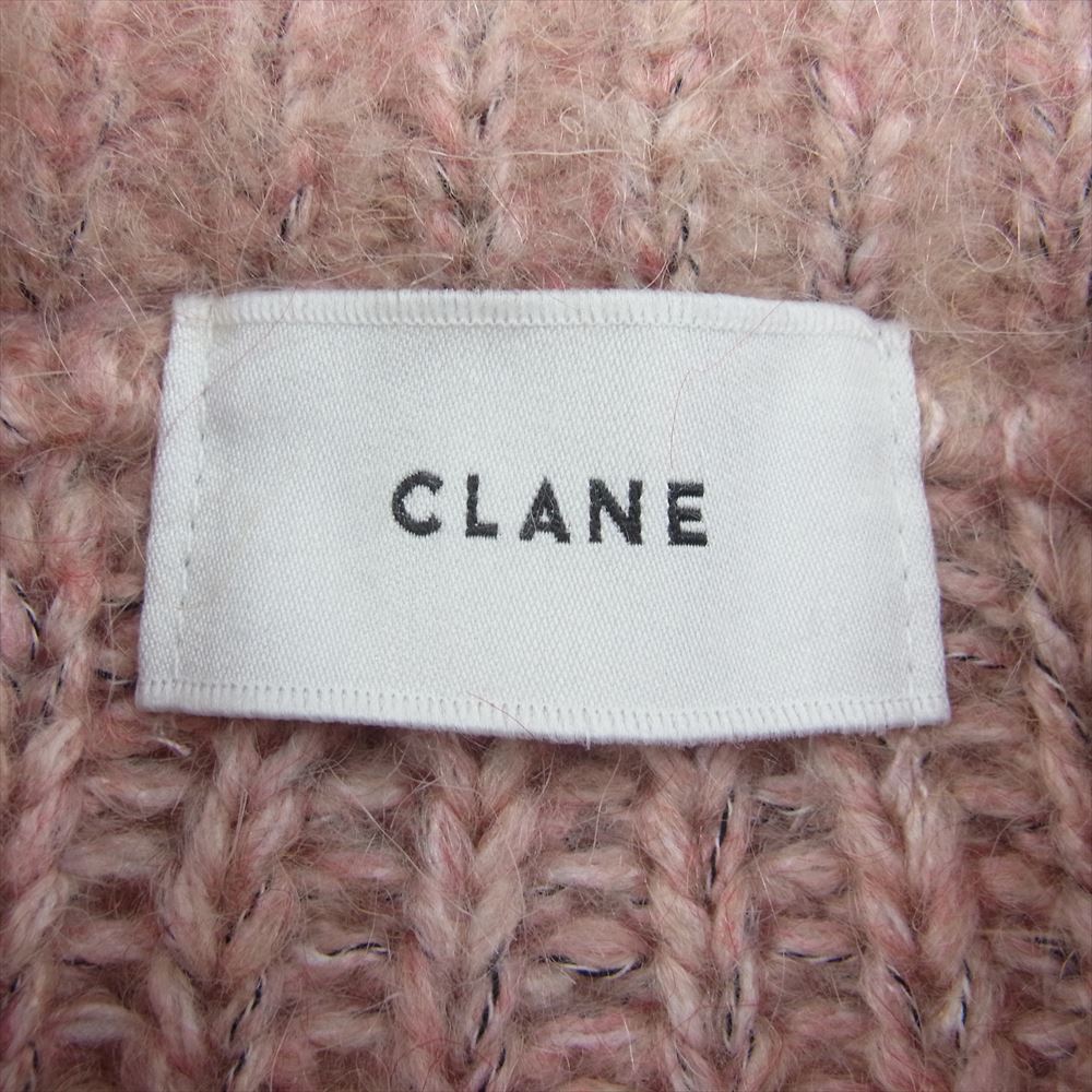 クラネ 21AW 11106-1092 COLOR MOHAIR SHAGGY CARDIGAN カラー モヘヤ モヘア シャギー カーディガン ピンク系 1【極上美品】【中古】
