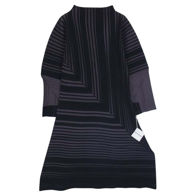 ISSEY MIYAKE イッセイミヤケ 23AW IM33FH144 Rhythmic Pleats DresS プリーツ ロングスリーブ ワンピース ドレス ブラック系 2【中古】