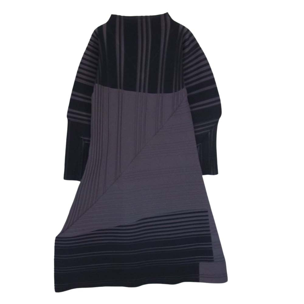 ISSEY MIYAKE イッセイミヤケ 23AW IM33FH144 Rhythmic Pleats DresS プリーツ ロングスリーブ ワンピース ドレス ブラック系 2【中古】