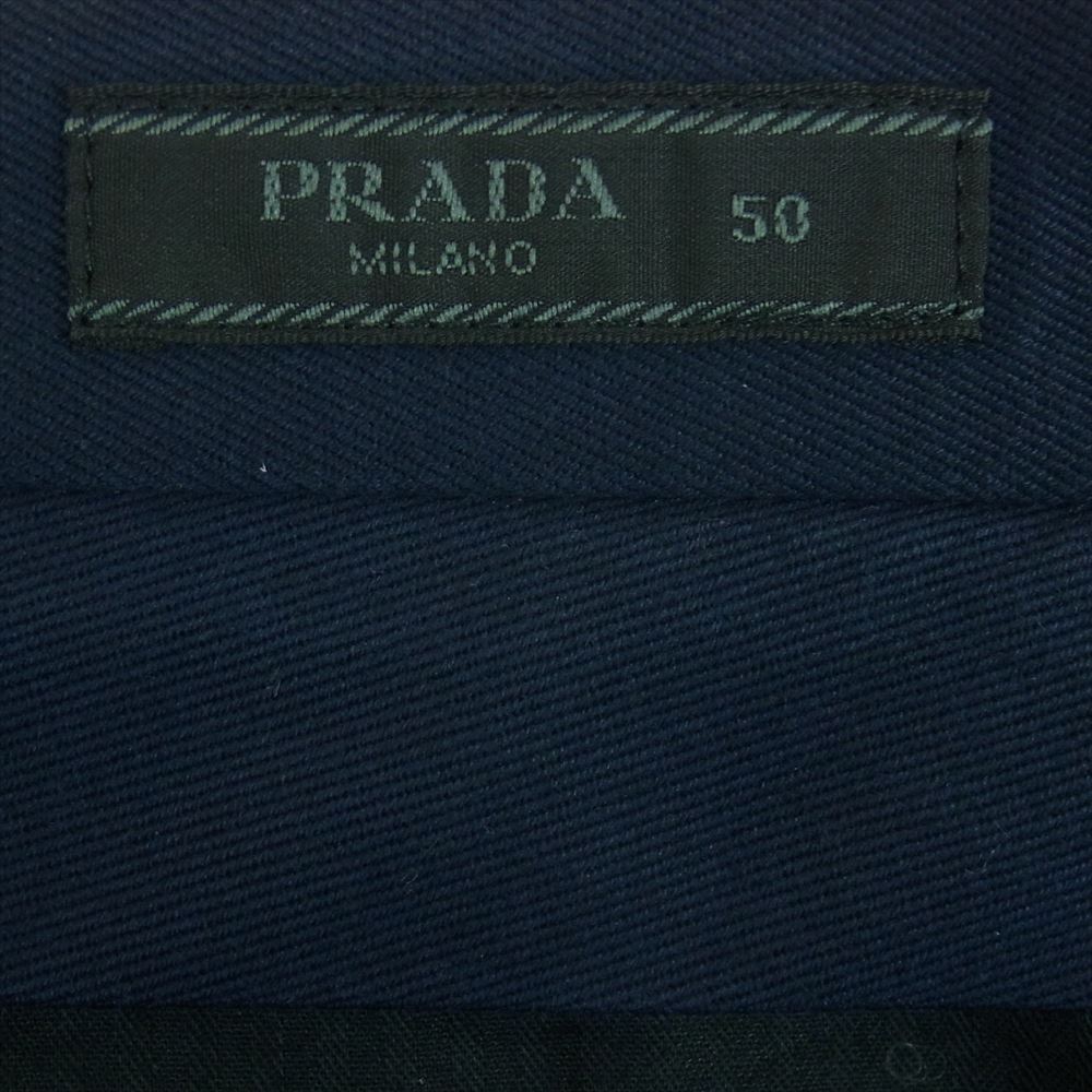 PRADA プラダ acs1 2016 295 トラウザー スラックス パンツ コットン イタリア製 ネイビー系 50【中古】