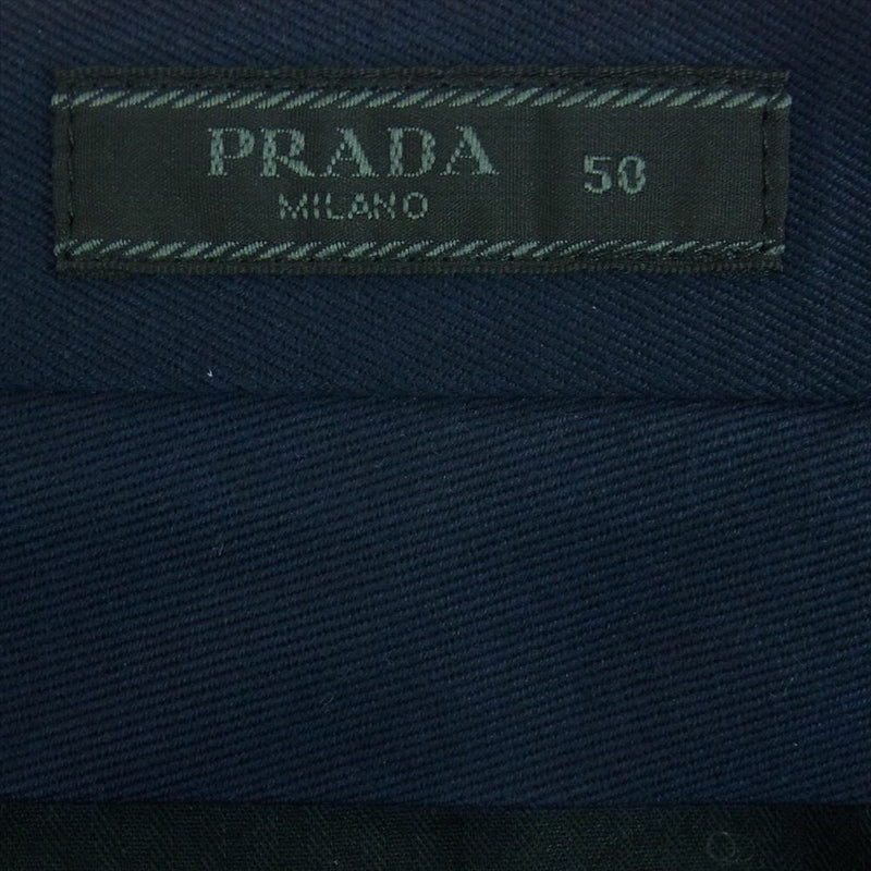 PRADA プラダ acs1 2016 295 トラウザー スラックス パンツ コットン イタリア製 ネイビー系 50【中古】