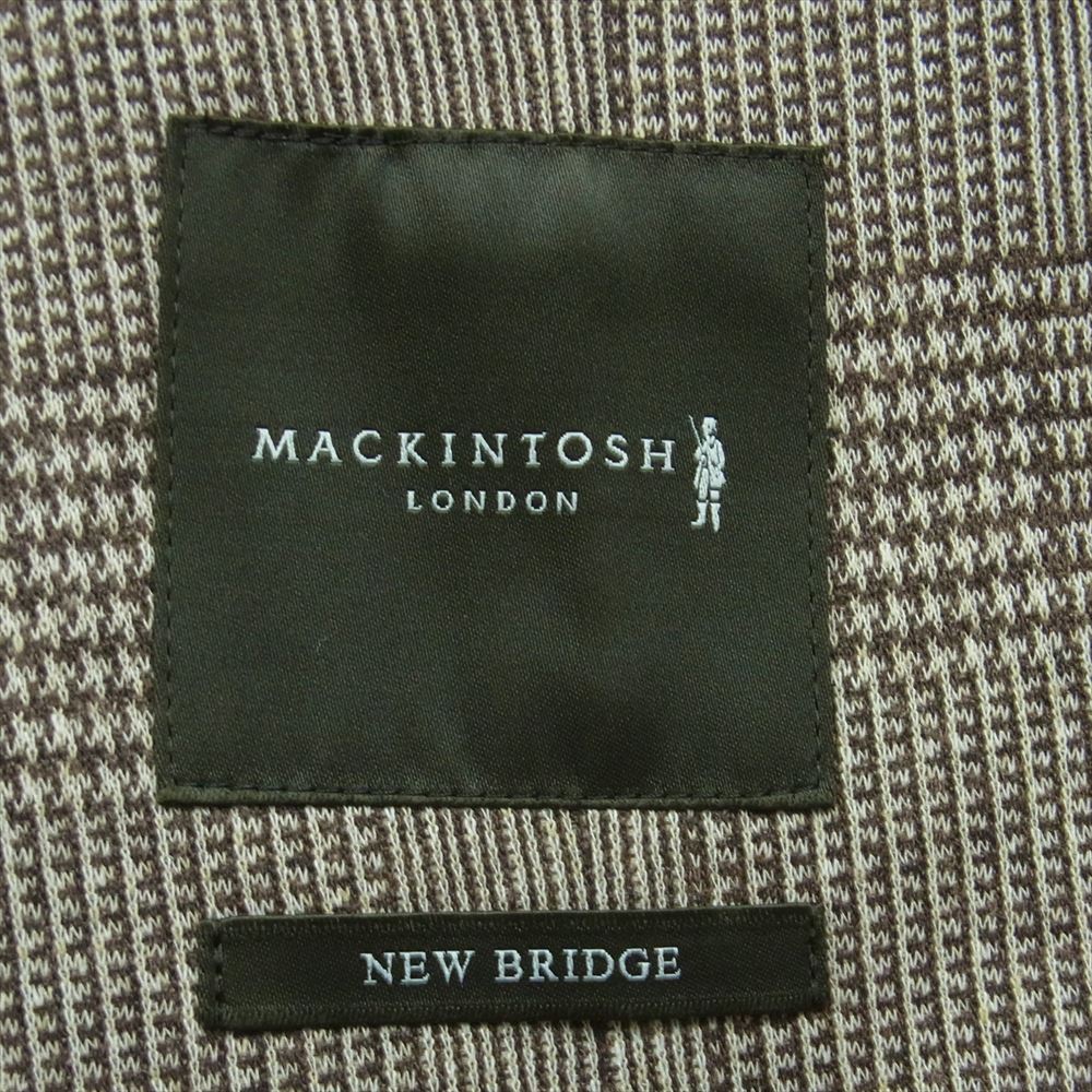 Mackintosh マッキントッシュ G1E26-103-43 FLEX JERSEY 麻混メランジ グレンチェック ブレザー テーラード ジャケット グレー系 ブラウン系 グレイッシュブラウン系 38【新古品】【未使用】【中古】