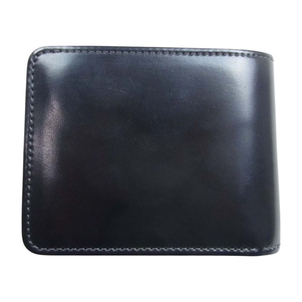 WILDSWANS ワイルドスワンズ タイガースブラザーズ別注  SP-GROUNDER シェルコードバン BLACK 内装サドルプルアップ シルバーステッチ コンパクトウォレット 二つ折り財布 ブラック系【美品】【中古】