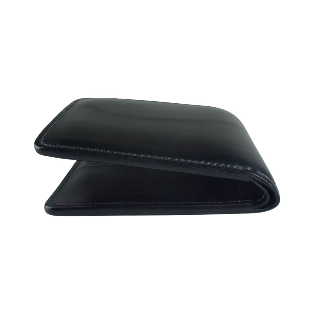 WILDSWANS ワイルドスワンズ タイガースブラザーズ別注  SP-GROUNDER シェルコードバン BLACK 内装サドルプルアップ シルバーステッチ コンパクトウォレット 二つ折り財布 ブラック系【美品】【中古】