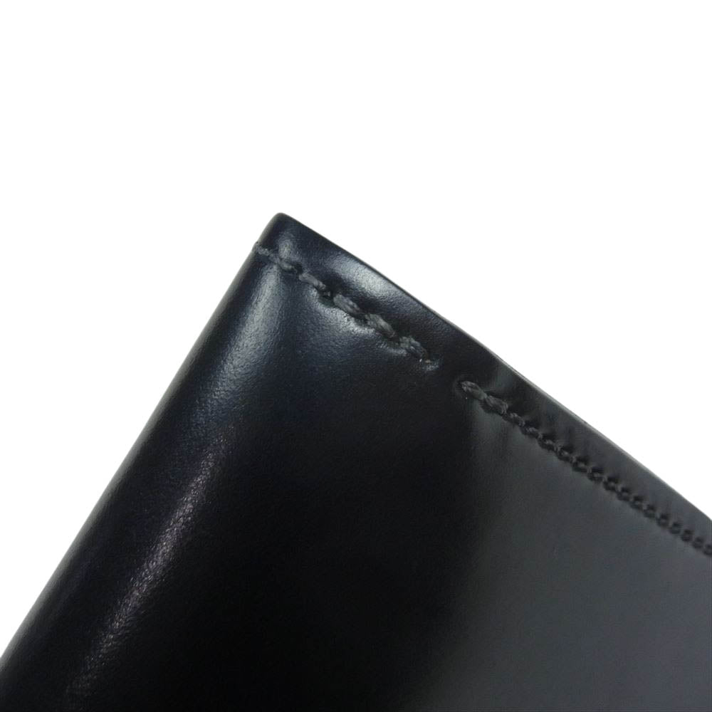 WILDSWANS ワイルドスワンズ タイガースブラザーズ別注  SP-GROUNDER シェルコードバン BLACK 内装サドルプルアップ シルバーステッチ コンパクトウォレット 二つ折り財布 ブラック系【美品】【中古】