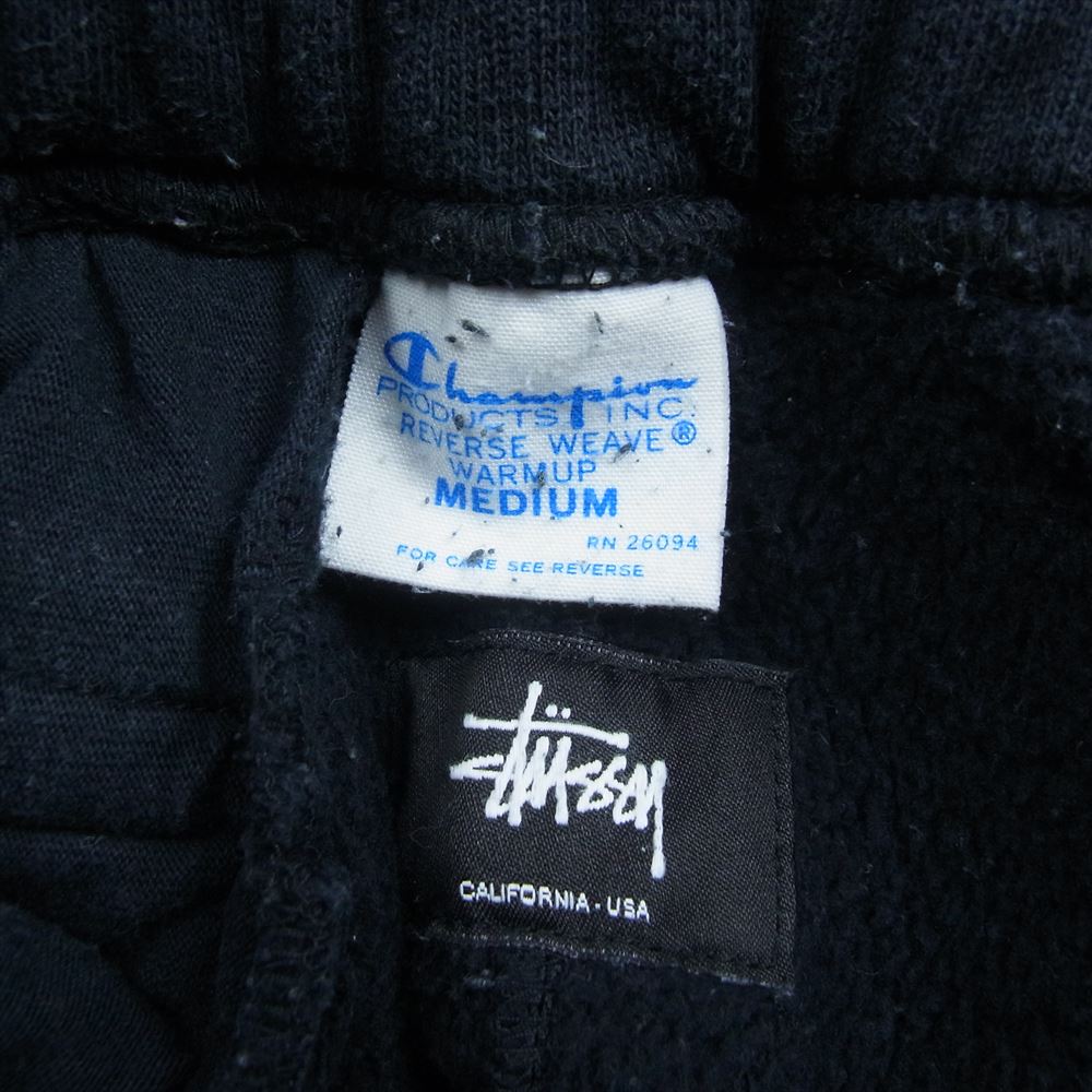 STUSSY ステューシー Champion Reverse Weave チャンピオン リバースウィーブ ARMY プリント スウェット パンツ ネイビー系 M【中古】