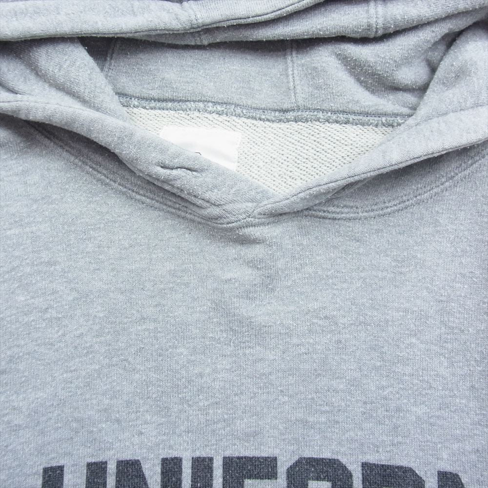 uniform experiment ユニフォームエクスペリメント UE-156020 ペイント デザイン ロゴ プリント プルオーバー パーカー グレー系 3【中古】