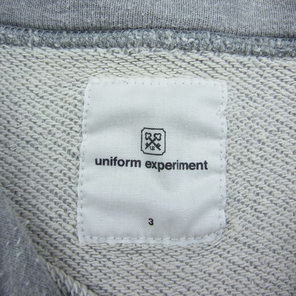 uniform experiment ユニフォームエクスペリメント UE-156020 ペイント デザイン ロゴ プリント プルオーバー パーカー グレー系 3【中古】