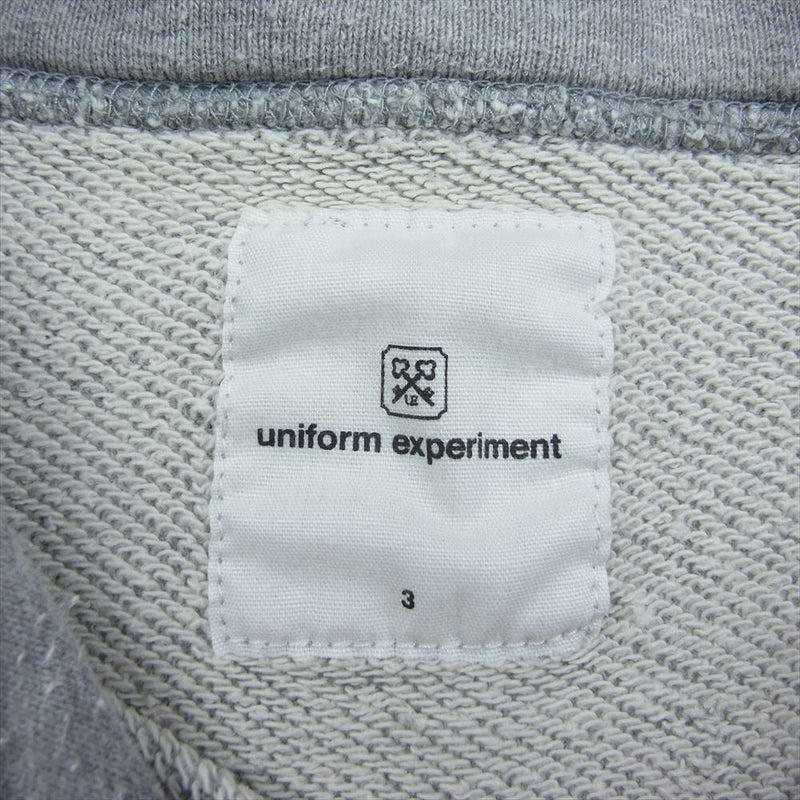 uniform experiment ユニフォームエクスペリメント UE-156020 ペイント デザイン ロゴ プリント プルオーバー パーカー グレー系 3【中古】