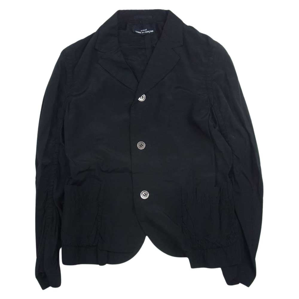 tricot COMME des GARCONS トリココムデギャルソン AD2000 TJ-02001M レーヨン100％ オープンカラー 長袖 シャツ  ブラック系 M【中古】