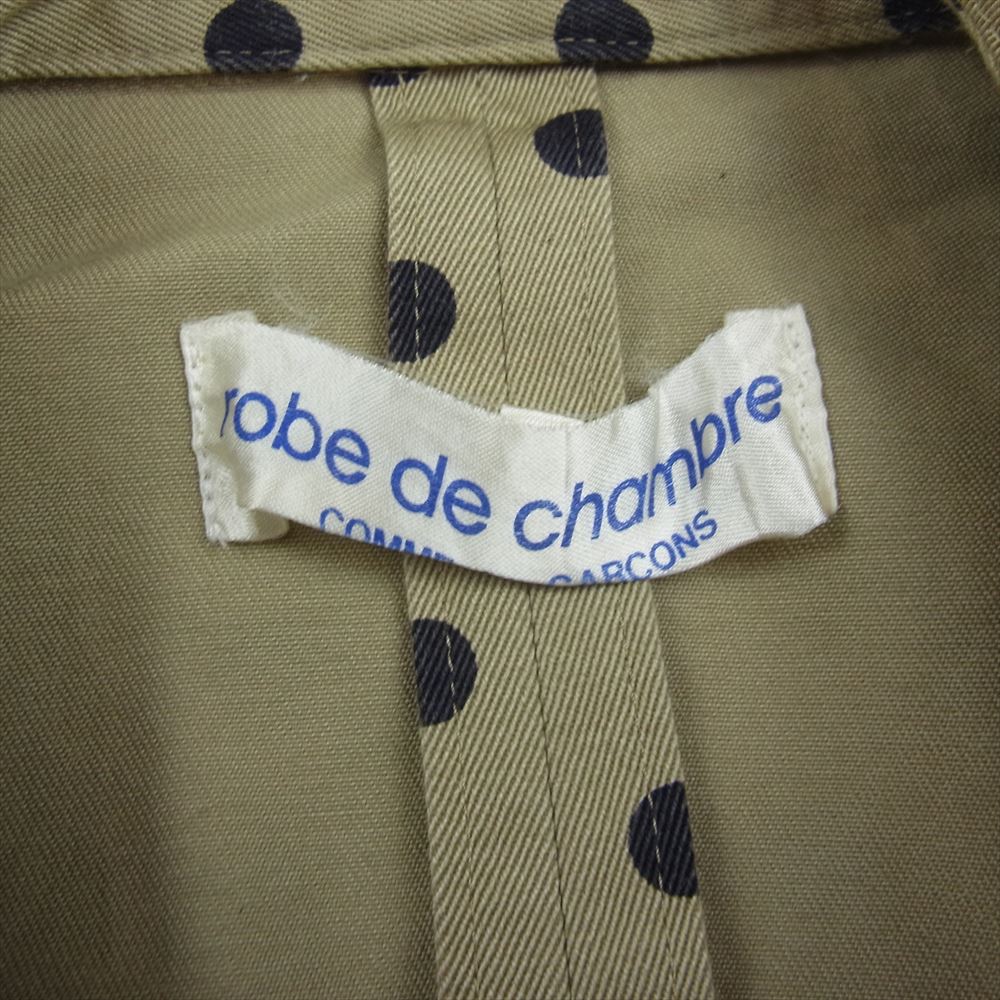 COMME des GARCONS コムデギャルソン AD2003 RU-J003 robe de chambre ローブドシャンブル ドット総柄 トレンチ ジャケット ベージュ系 M【中古】