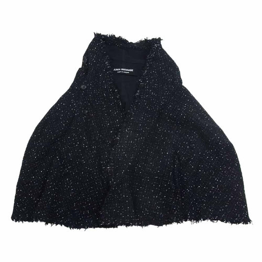JUNYA WATANABE COMME des GARCONS ジュンヤワタナベコムデギャルソン AD2012 JJ-J022 ツイード 変形 ポンチョ カーディガン ケープ ブラック系【中古】