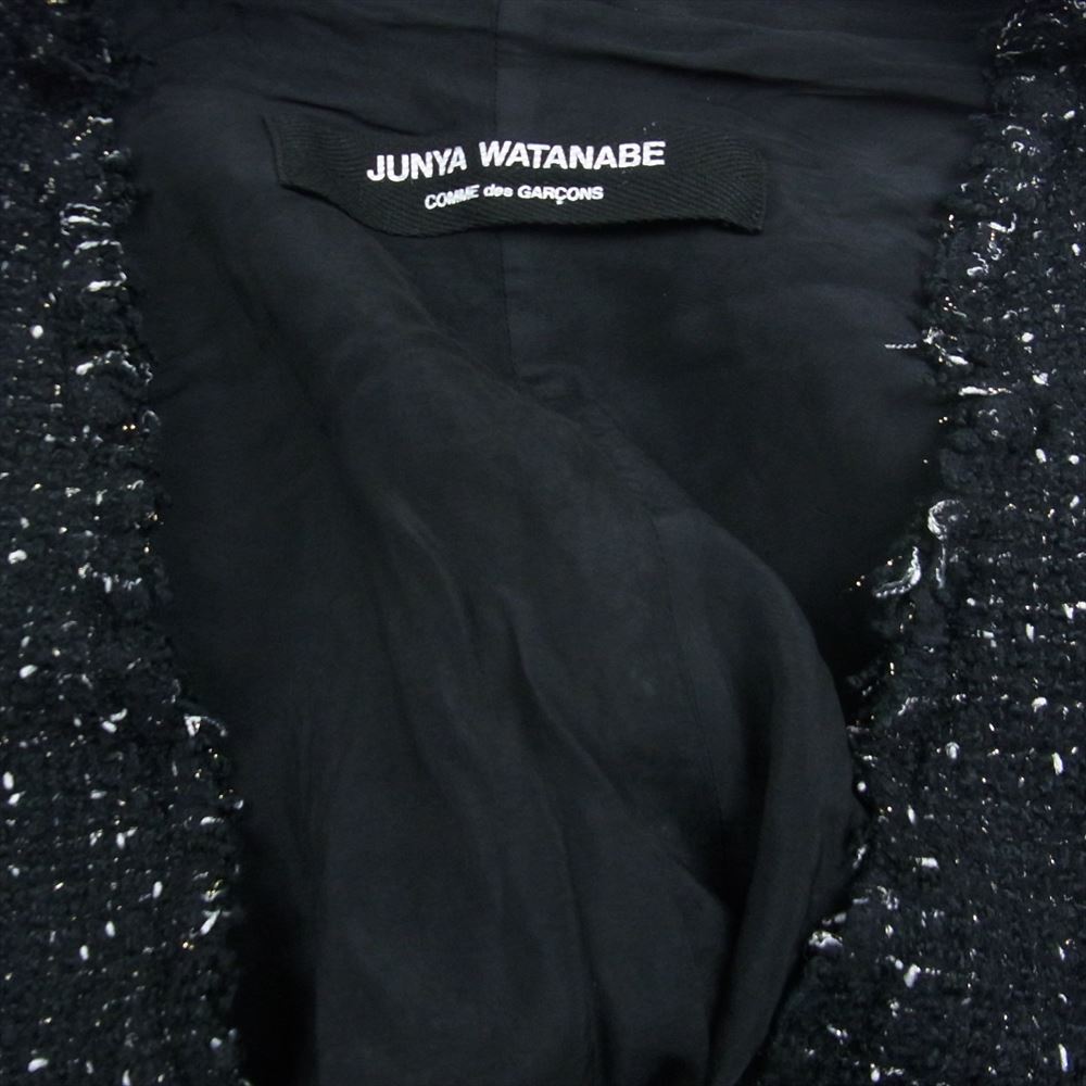 JUNYA WATANABE COMME des GARCONS ジュンヤワタナベコムデギャルソン AD2012 JJ-J022 ツイード 変形 ポンチョ カーディガン ケープ ブラック系【中古】