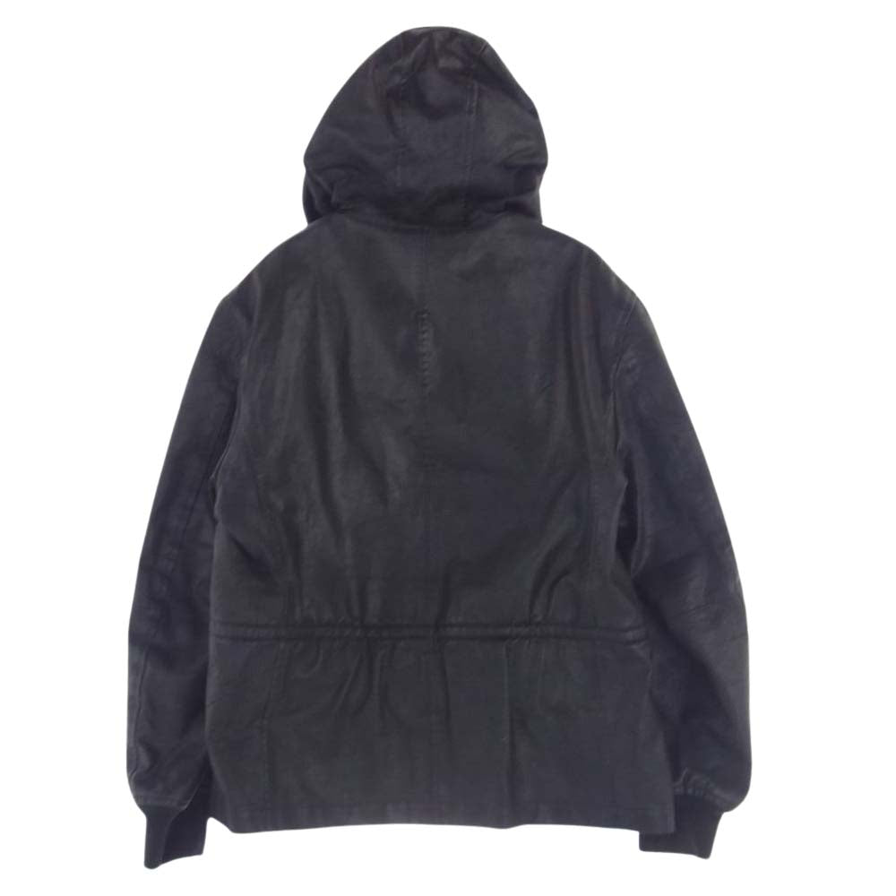 COMME des GARCONS HOMME コムデギャルソンオム AD1999 HJ-070800 田中オム 田中期 ヴィンテージ アーカイブ PVC フェイクレザー フルジップ パーカー ジャケット フーデッド ブルゾン ブラック系 M【中古】