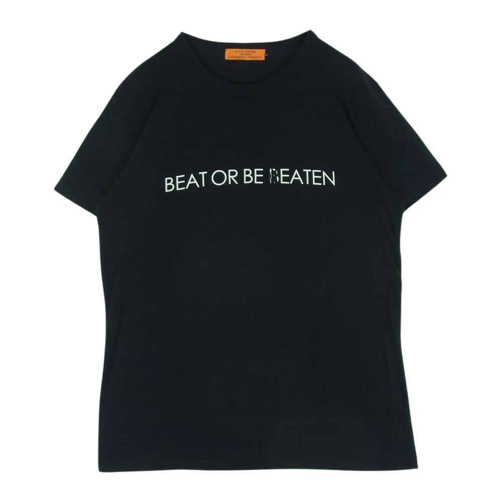 GAVIAL ガヴィル TATSUYA NAKAMURA タツヤナカムラ GARAGE S/S TEE BEAT OR BE BEATEN ガレージ 半袖 Tシャツ ブラック系 L【中古】