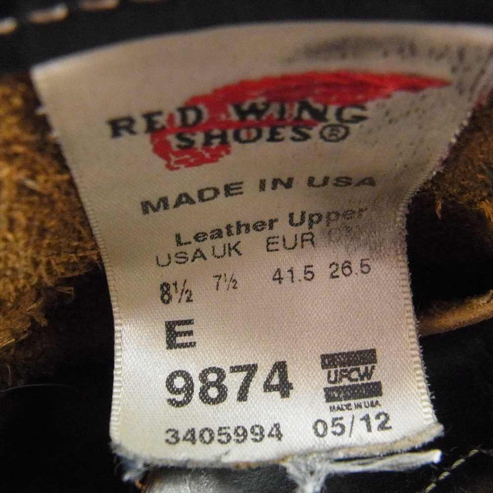 RED WING レッドウィング 9874 Irish Setter 6 Moc BLACK KLONDIKE 犬タグ 復刻 アイリッシュセッター 6インチ モック レースアップ レザー ブーツ 茶芯 クロンダイク ブラック系 8 1/2 E【中古】