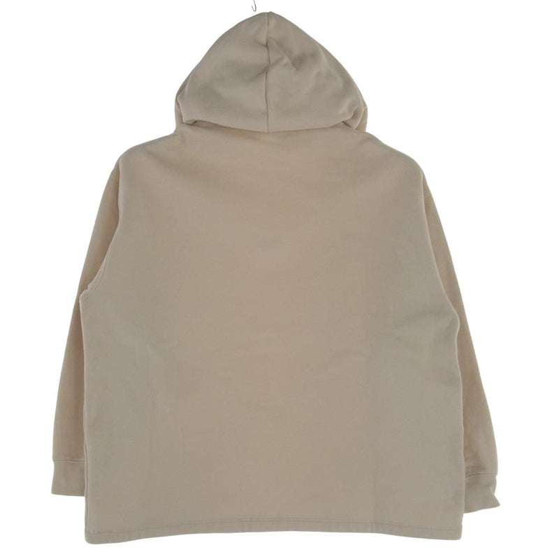 FEAR OF GOD フィアオブゴッド FOG ESSENTIALS エッセンシャルズ フロッキーロゴプリント プルオーバー スウェット パーカー オフホワイト系 S【中古】