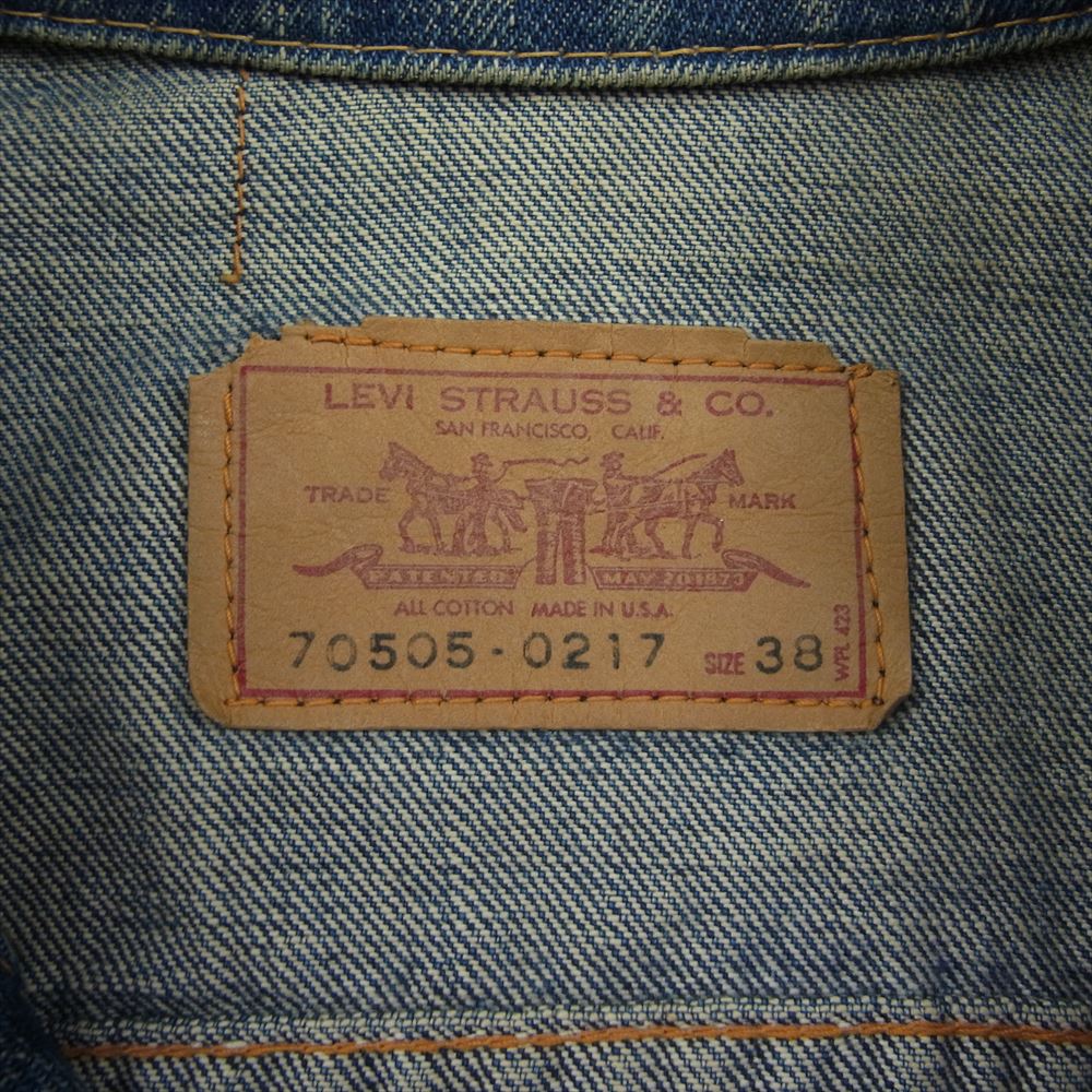 Levi's リーバイス ヴィンテージ オリジナル 70505-0217 4th 刻印526 デニム ジャケット インディゴブルー系 38【中古】