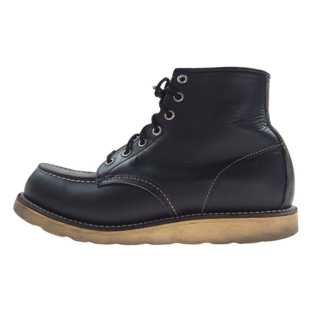 RED WING レッドウィング 8179 90s 四角犬タグ アイリッシュセッター モックトゥ ブーツ ブラック系 US7E【中古】