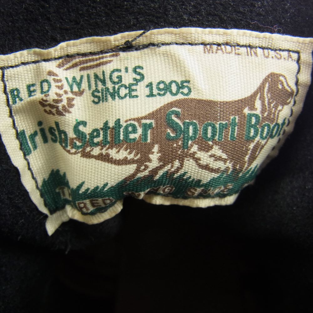 RED WING レッドウィング 8179 90s 四角犬タグ アイリッシュセッター モックトゥ ブーツ ブラック系 US7E【中古】