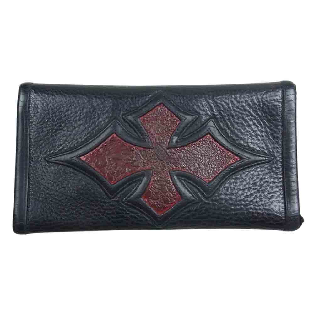 BILL WALL LEATHER ビルウォールレザー フロッグクロスインレイ ラージカレンシー レザー ロングウォレット ブラック系【中古】