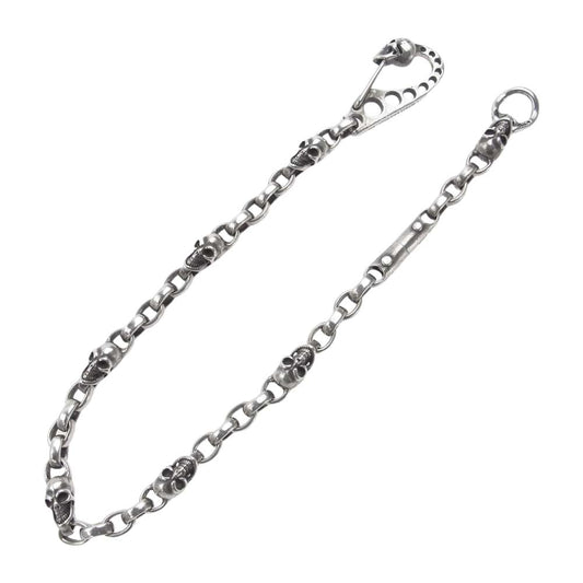 BILL WALL LEATHER ビルウォールレザー VINTAGE SKULL ヴィンテージスカルクリップ 7ヴィンテージスカル チェーンリンク ウォレットチェーン シルバー系【中古】