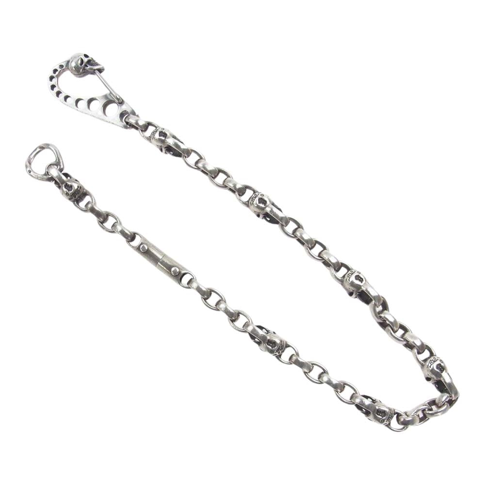 BILL WALL LEATHER ビルウォールレザー VINTAGE SKULL ヴィンテージスカルクリップ 7ヴィンテージスカル チェーンリンク ウォレットチェーン シルバー系【中古】