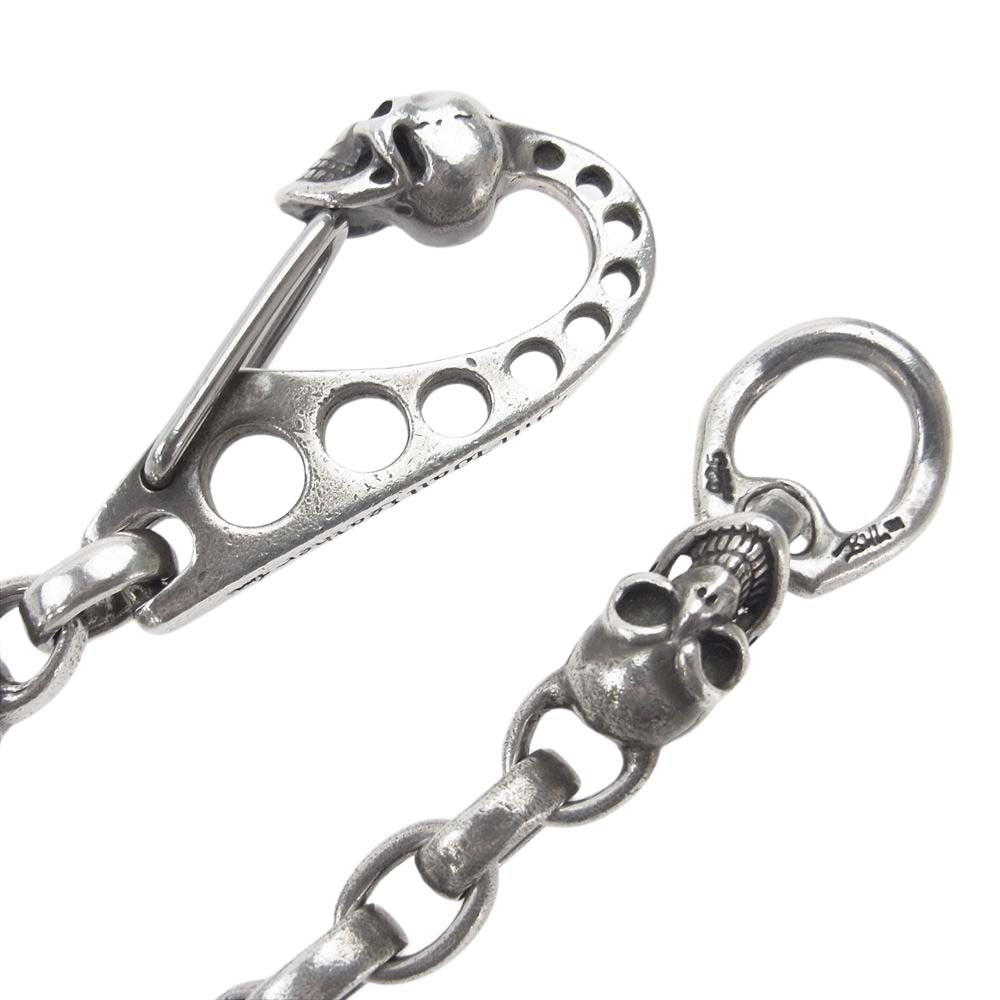 BILL WALL LEATHER ビルウォールレザー VINTAGE SKULL ヴィンテージスカルクリップ 7ヴィンテージスカル チェーンリンク ウォレットチェーン シルバー系【中古】