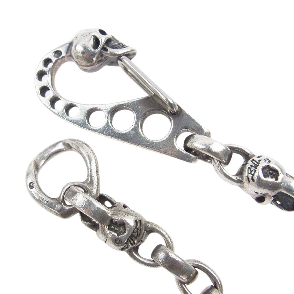 BILL WALL LEATHER ビルウォールレザー VINTAGE SKULL ヴィンテージスカルクリップ 7ヴィンテージスカル チェーンリンク ウォレットチェーン シルバー系【中古】