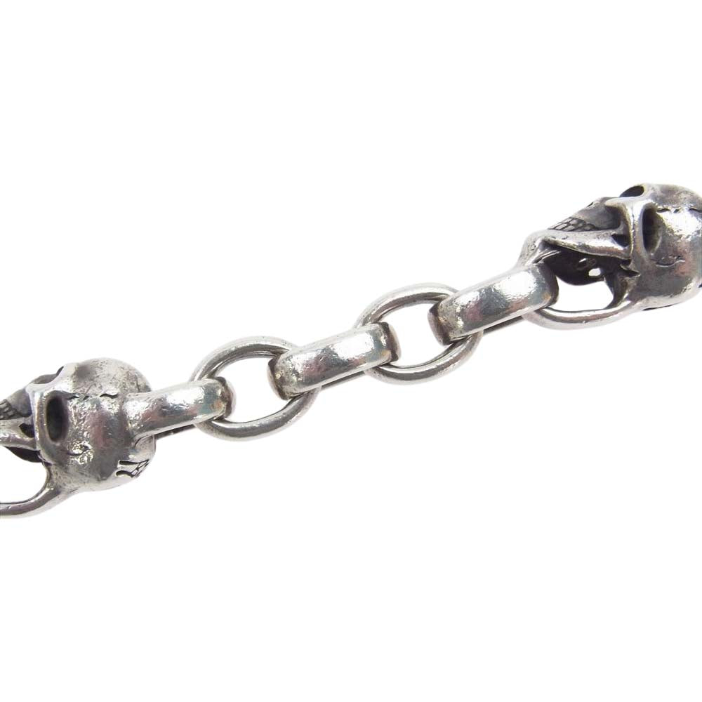 BILL WALL LEATHER ビルウォールレザー VINTAGE SKULL ヴィンテージスカルクリップ 7ヴィンテージスカル チェーンリンク ウォレットチェーン シルバー系【中古】