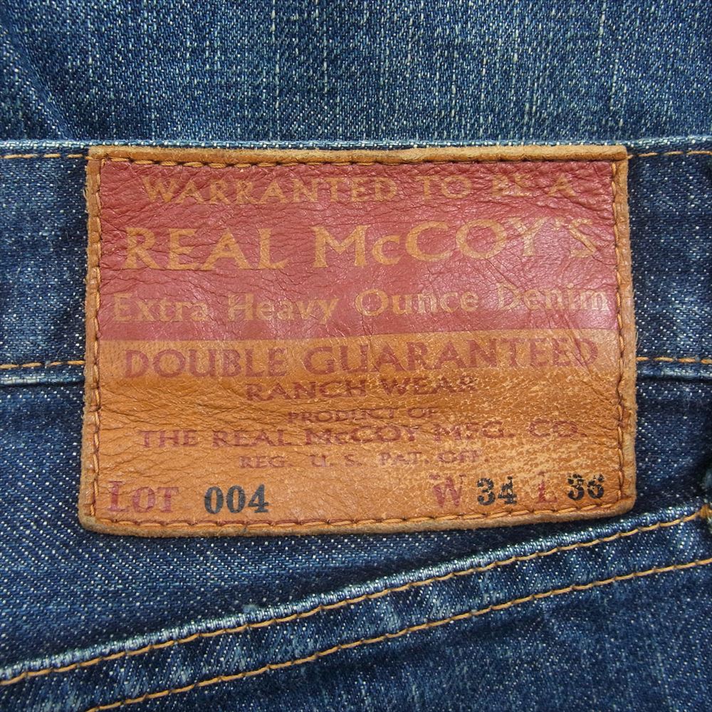 The REAL McCOY'S ザリアルマッコイズ Lot 004 テーパード ストレートデニム パンツ ジーンズ インディゴブルー系 34【中古】