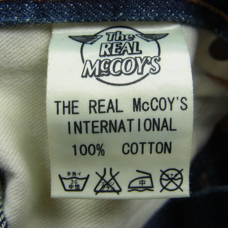 The REAL McCOY'S ザリアルマッコイズ Lot 004 テーパード ストレートデニム パンツ ジーンズ インディゴブルー系 34【中古】