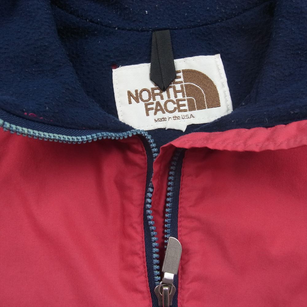 THE NORTH FACE ノースフェイス 80s 茶タグ Made in the U.S.A. ナイロン フリース ジャケット ピンク系 L【中古】