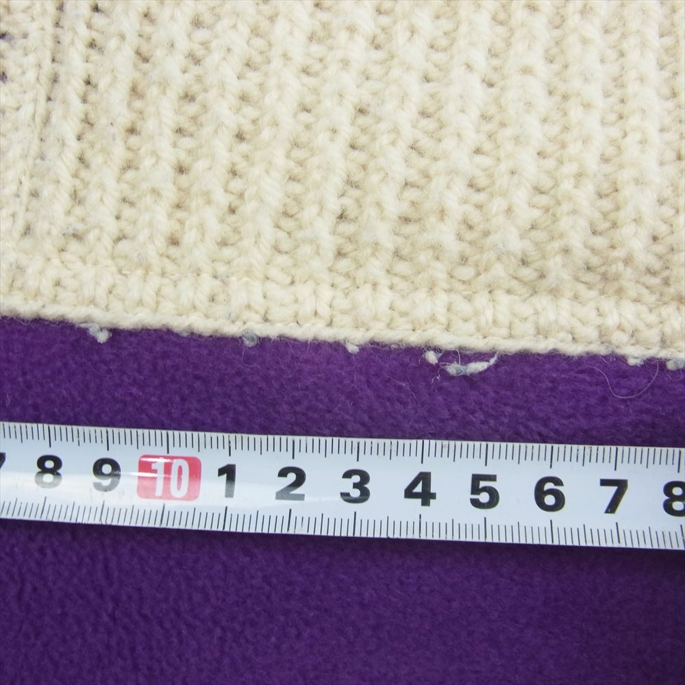 Needles ニードルス 22AW LQ299 REBUILD by Needles Fisherman Sweater Covered Sweater リビルドバイ リメイク 切替 長袖 フィッシャーマン ニット セーター パープル系 L【中古】