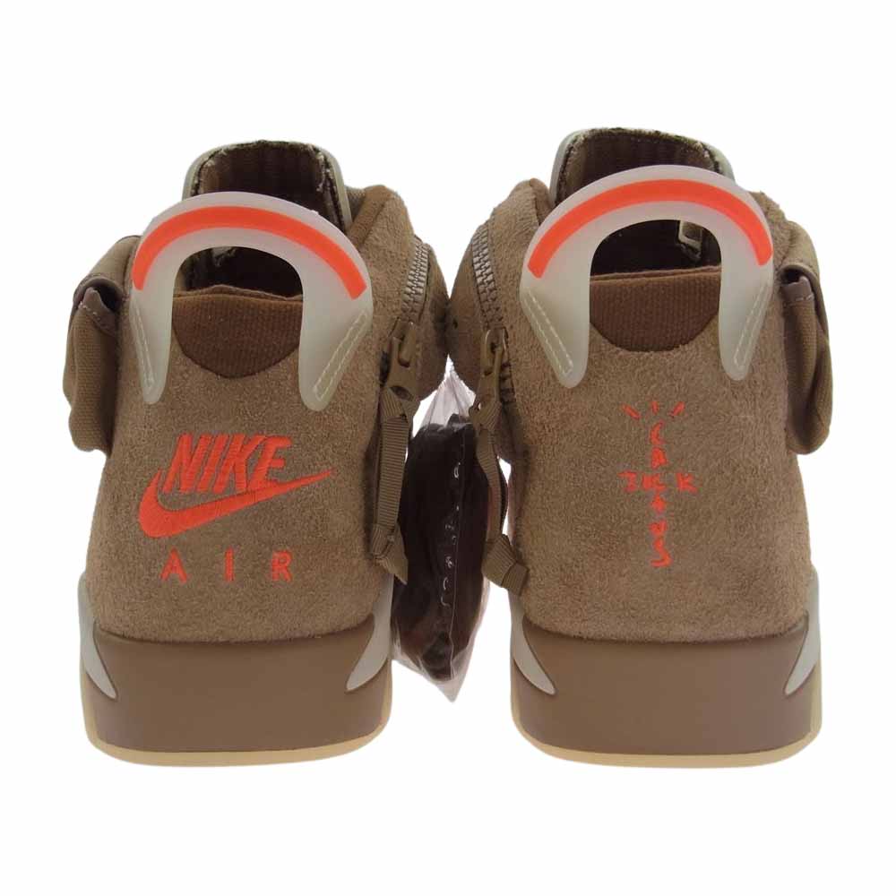 NIKE AIR JORDAN ナイキ ジョーダン DH0690-200  フェイクバスターズ 鑑定済 TRAVIS SCOTT AIR JORDAN 6 RETRO SP BRITISH KHAKI トラヴィススコット ジョーダン6 レトロ ブリティッシュカーキ ハイカット スニーカー  ライトブラウン系 29.5cm【新古品】【未使用】【中古】