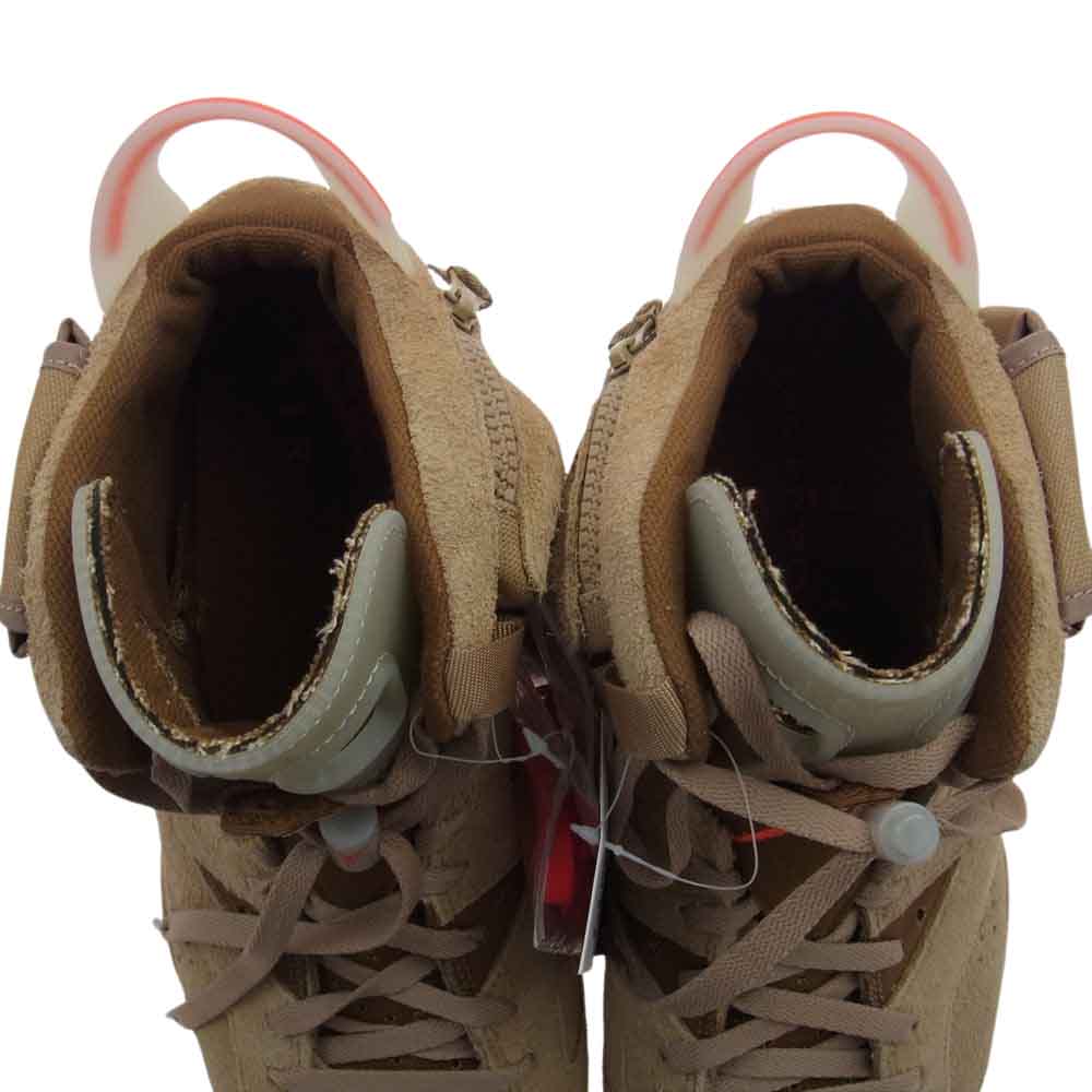 NIKE AIR JORDAN ナイキ ジョーダン DH0690-200  フェイクバスターズ 鑑定済 TRAVIS SCOTT AIR JORDAN 6 RETRO SP BRITISH KHAKI トラヴィススコット ジョーダン6 レトロ ブリティッシュカーキ ハイカット スニーカー  ライトブラウン系 29.5cm【新古品】【未使用】【中古】