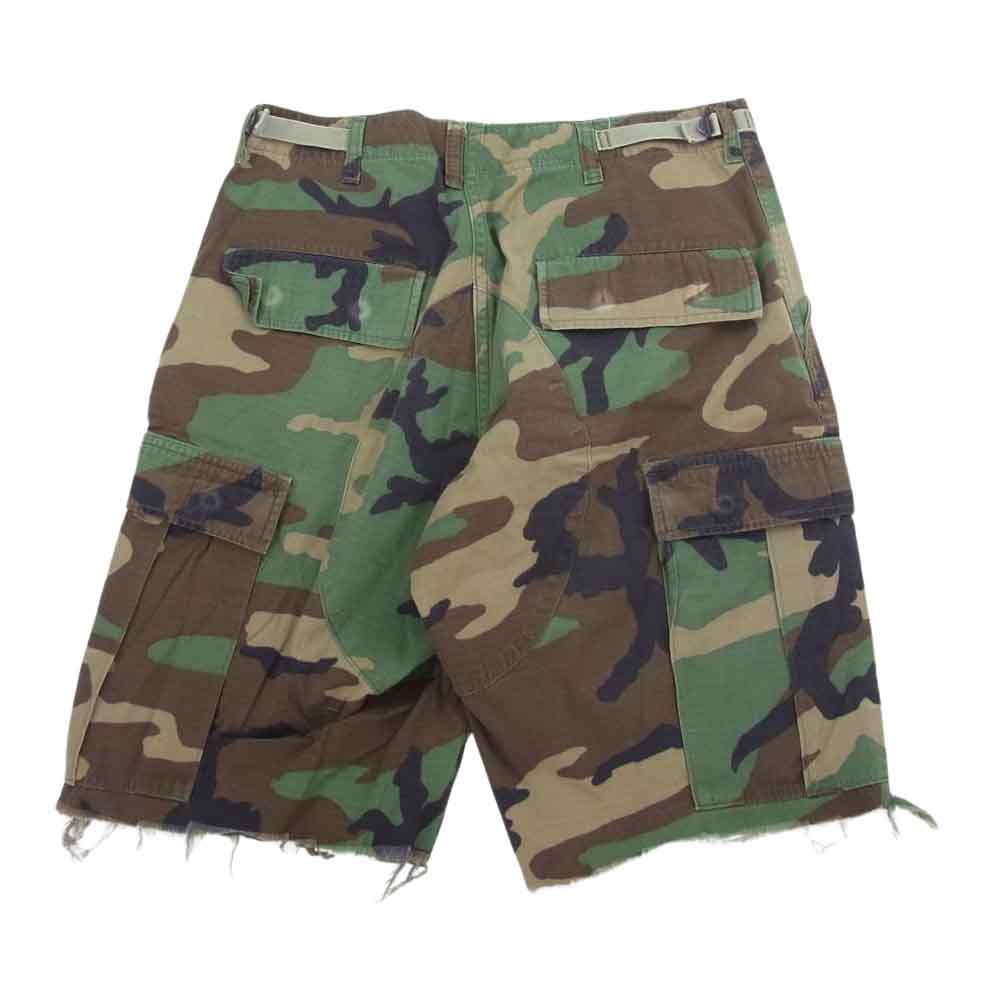 ミリタリー バンダナ リメイク ミリタリー カーゴ カットオフ ショーツ ショートパンツ カーキ系【中古】