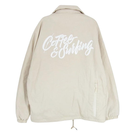 ブルコ 22SS OL-041-022 60/40 ロクヨンクロス 裏トリコット ジップアップ バックプリント コーチジャケット ベージュ系 S【中古】