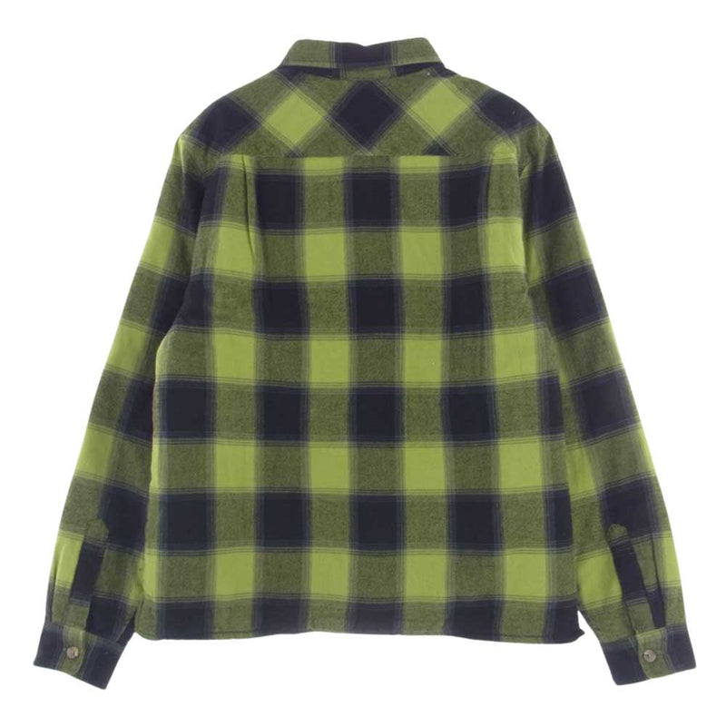 Supreme シュプリーム 17AW Buffalo Plaid Sherpa Lined Chore Shirt バッファロー プレイド シェルパ ライン チョアー チェック 裏ボア 長袖 シャツ ライトグリーン系 M【中古】