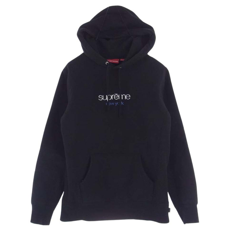 Supreme シュプリーム 16AW Chrome Classic Logo Hooded Sweatshirt クロム クラシック ロゴ フード パーカー ブラック系 S【中古】