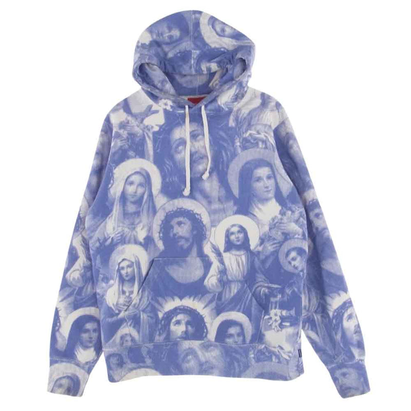 Supreme シュプリーム 18AW Jesus and Mary Hooded Sweatshirt ジーザス アンド マリア フーデッド スウェット パーカー パープル系 S【中古】