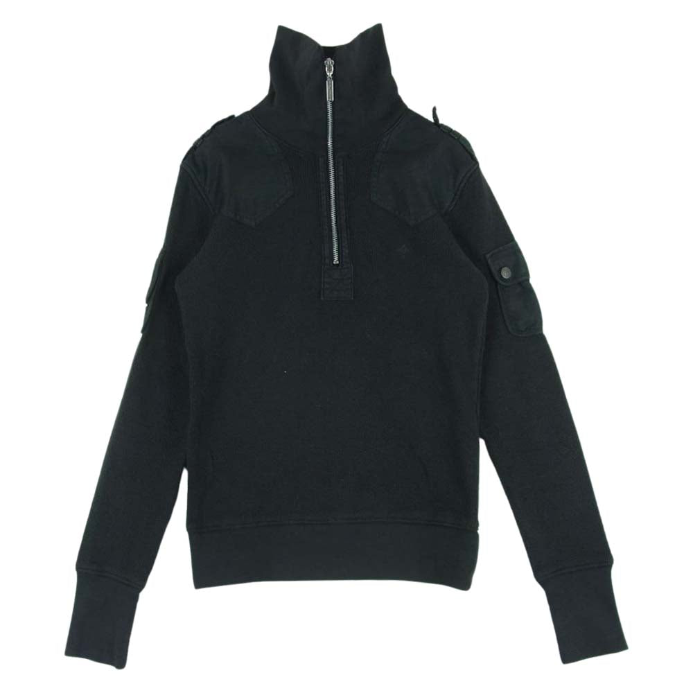 BACKBONE バックボーン BB09FW-KN01 ミリタリー サーマル ハーフジップ ハイネック 長袖 Tシャツ カットソー ダークグレー系 S【中古】