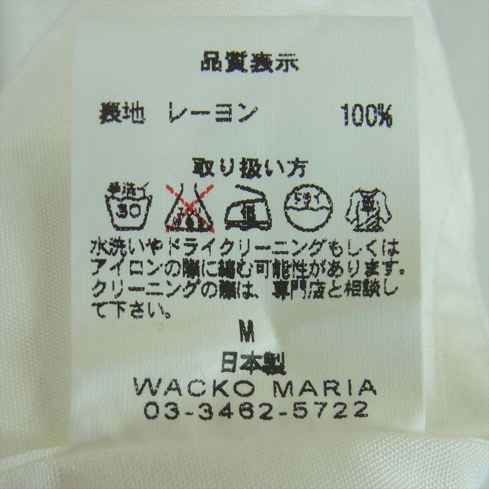 WACKO MARIA ワコマリア 08SS 08SS-SH-63 GUILTY PARTIES Cross Road Blues バック 刺繍 半袖 ボーリング シャツ ホワイト系 M【美品】【中古】
