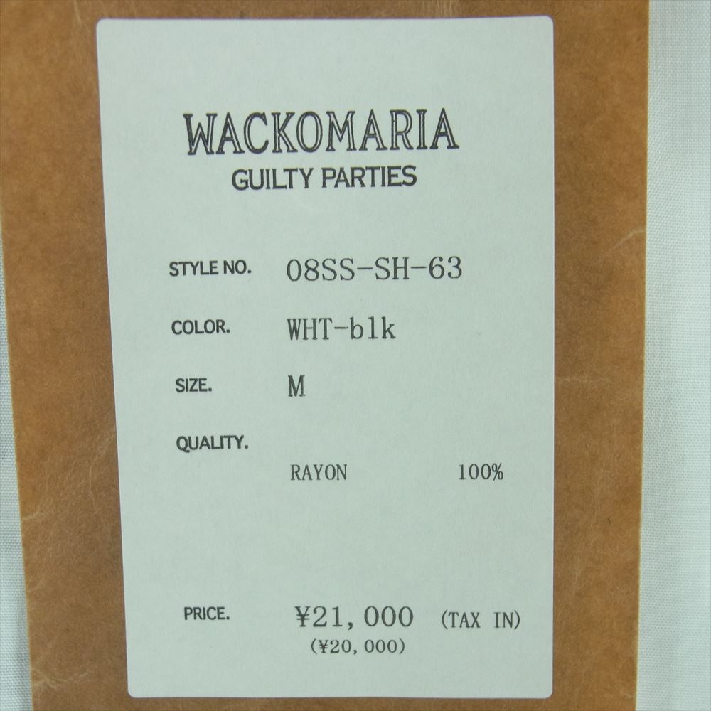 WACKO MARIA ワコマリア 08SS 08SS-SH-63 GUILTY PARTIES Cross Road Blues バック 刺繍 半袖 ボーリング シャツ ホワイト系 M【美品】【中古】