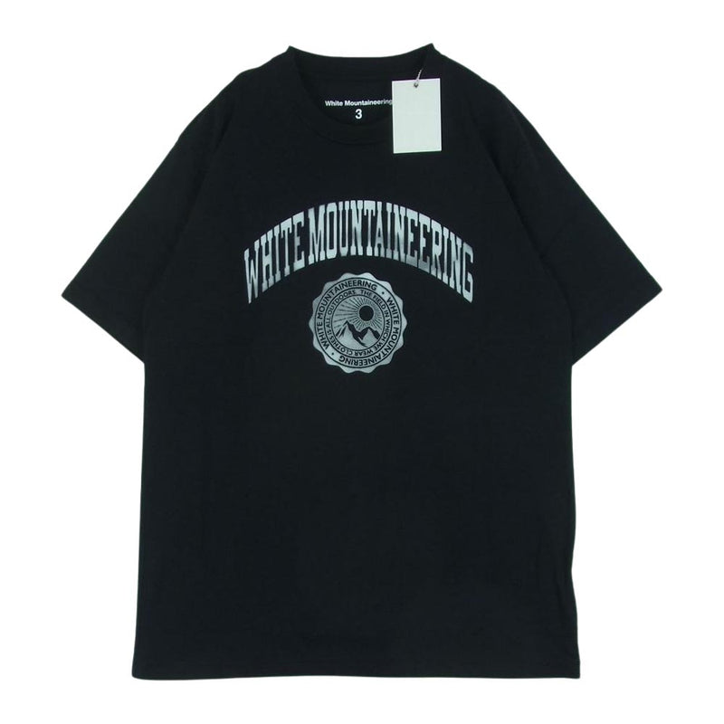 WHITE MOUNTAINEERING ホワイトマウンテニアリング 23SS WM2371514 FLOCKY PRINTE T-SHIRT カレッジロゴ フロッキープリント 半袖 Tシャツ ブラック系 3【新古品】【未使用】【中古】