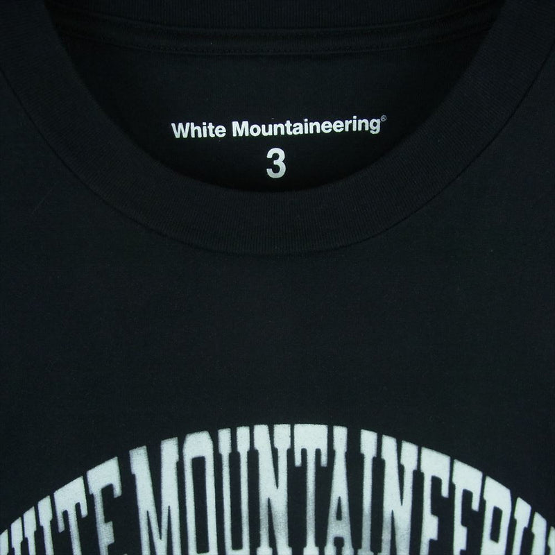 WHITE MOUNTAINEERING ホワイトマウンテニアリング 23SS WM2371514 FLOCKY PRINTE T-SHIRT カレッジロゴ フロッキープリント 半袖 Tシャツ ブラック系 3【新古品】【未使用】【中古】