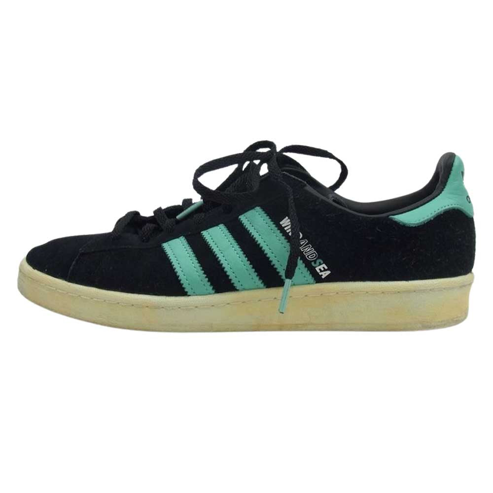 adidas アディダス GX3952 × WIND AND SEA ウィンダンシー ×ATMOS アトモス CAMPUS 80S キャンパス スニーカー ブラック系 26.5cm【中古】